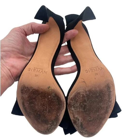 Alexandre Birman Maddie Crystal Bow Black Suede Strappy Heels Sandals EU 39 US 9 - Picture 8 of 10
